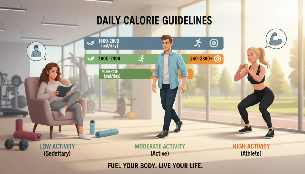 general calorie guidelines by activity level