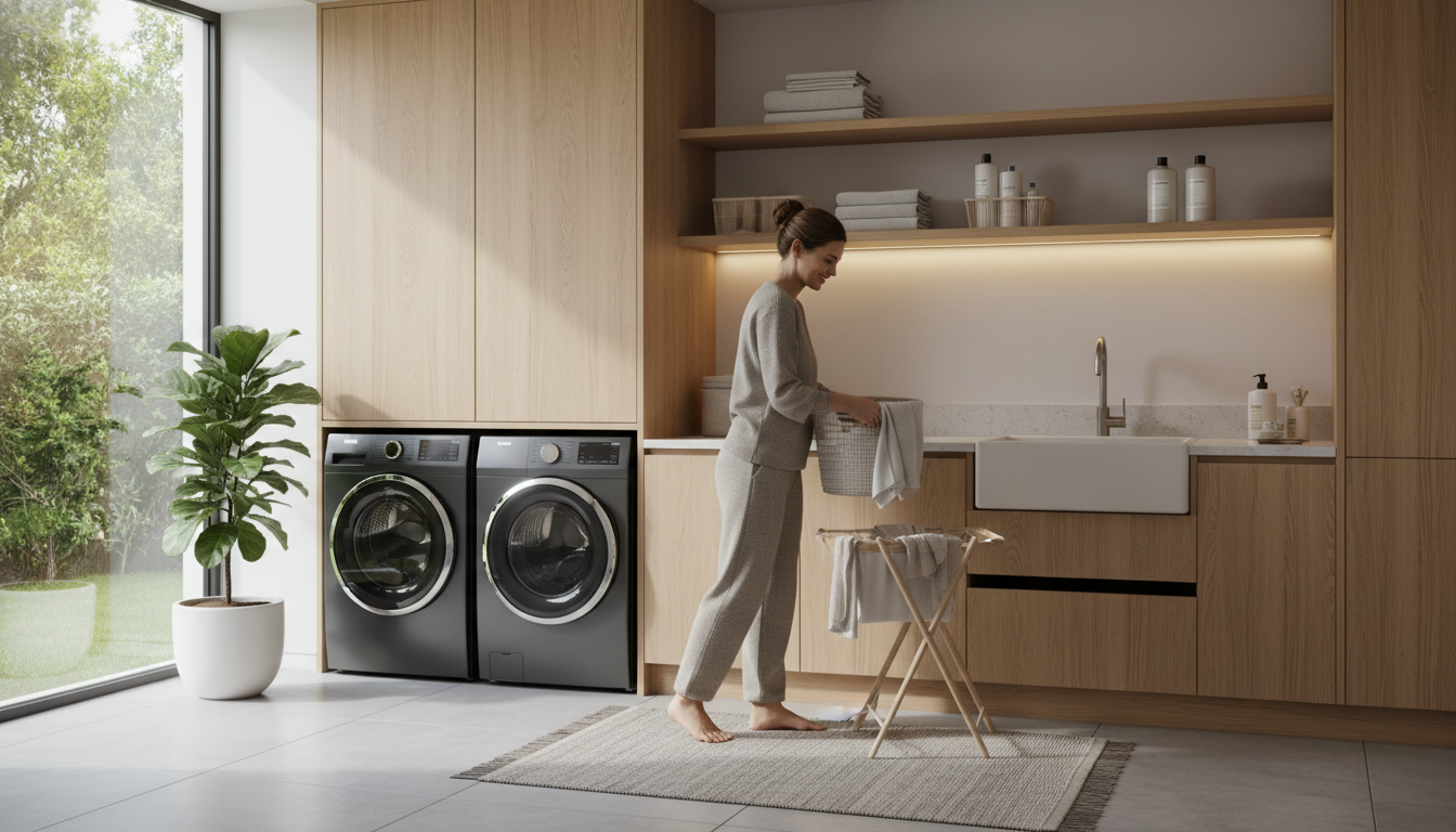 modern laundry room with best washing machine 2025