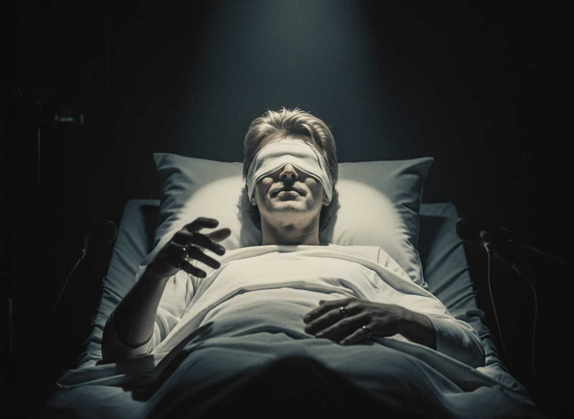 David Bowie Lazarus music video showing haunting final performance