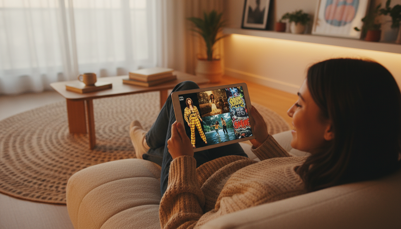 Modern viewer watching 1990s music videos on contemporary devices