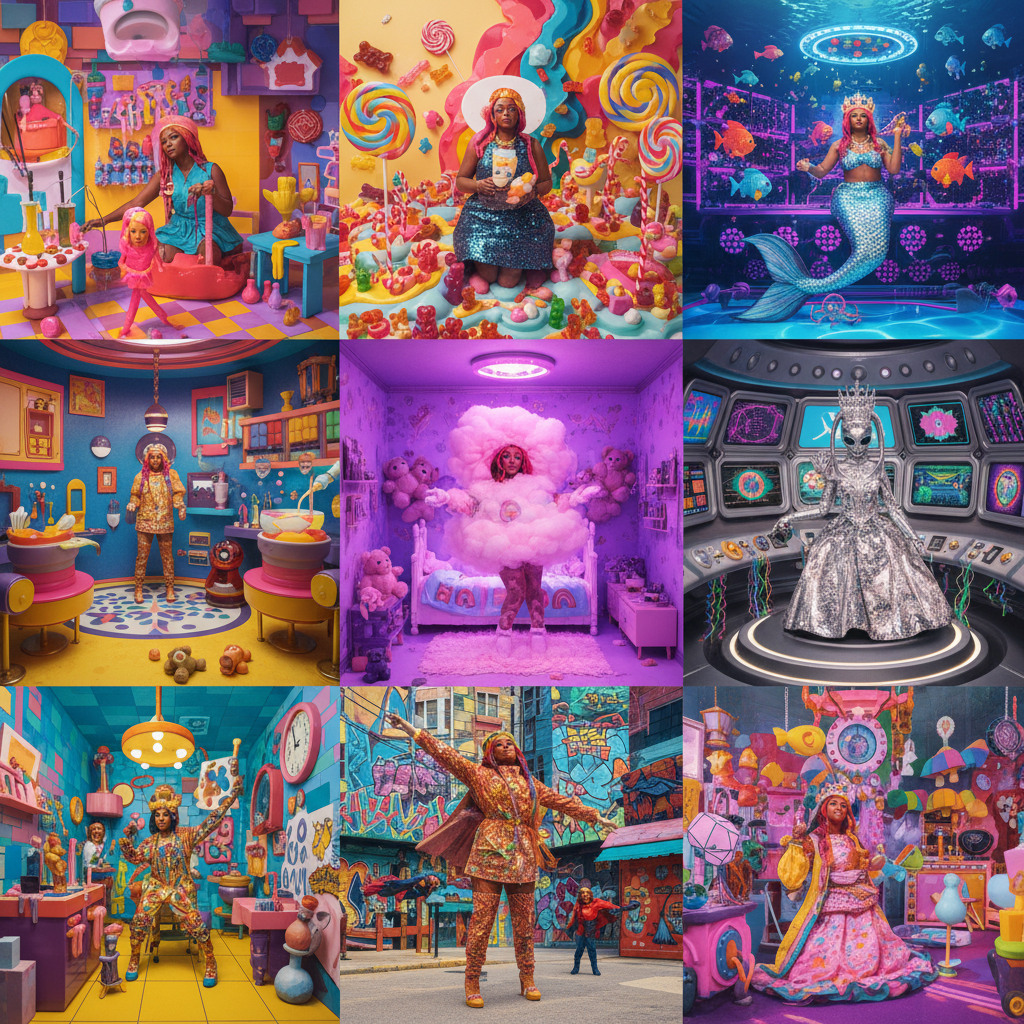 Tierra Whack Whack World visual album showing colorful and creative set designs
