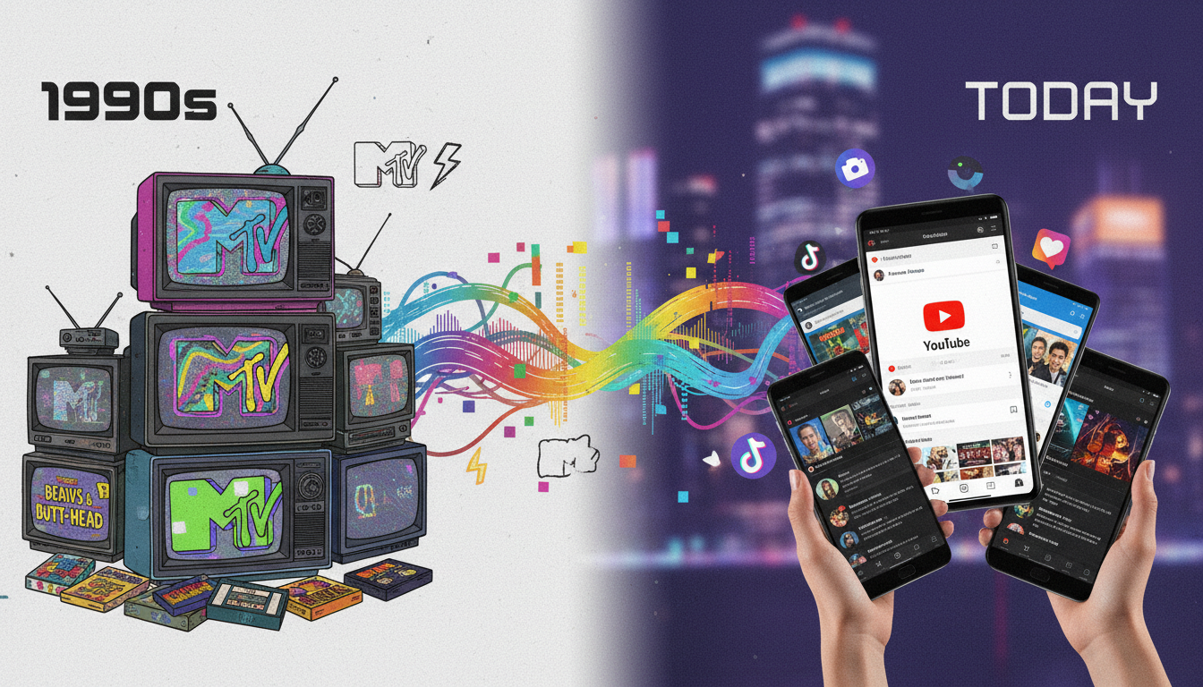 Evolution from 1990s music videos to modern digital content creation