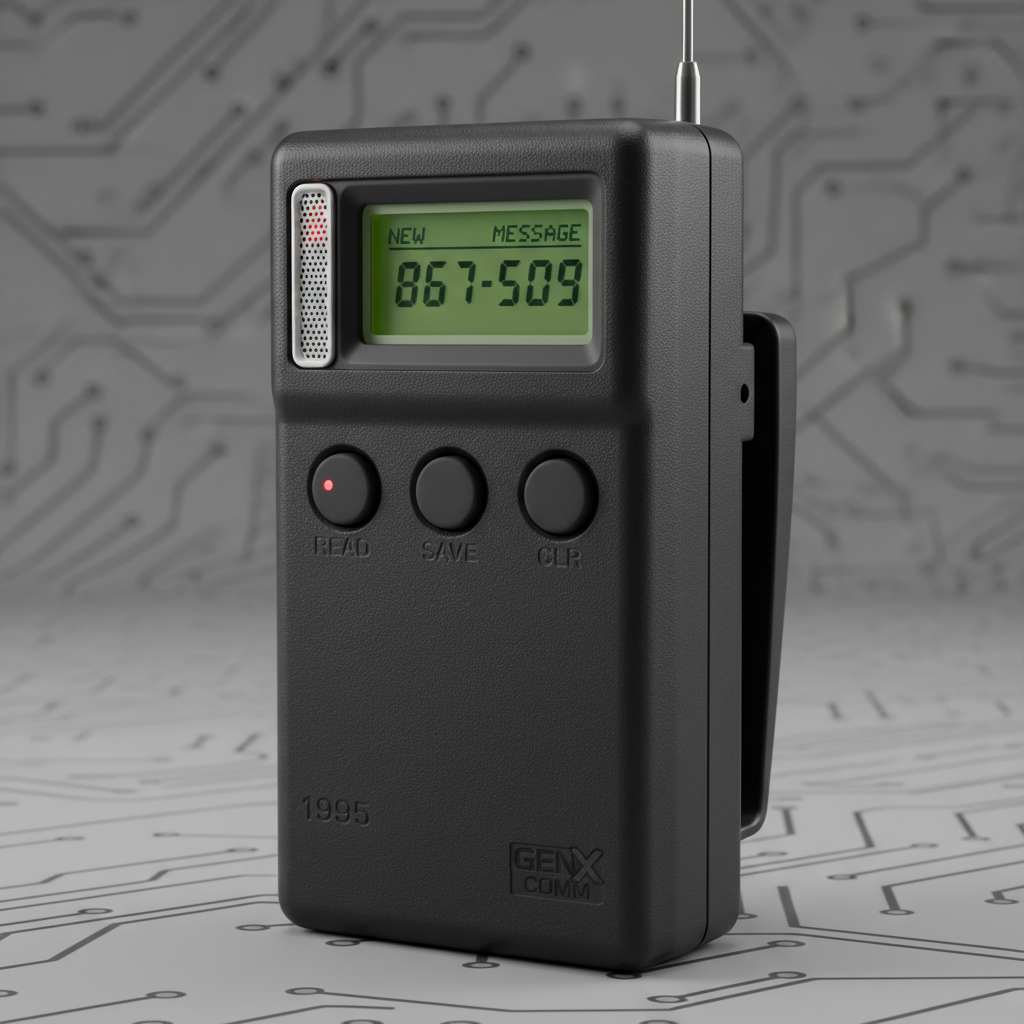 Pager or beeper device with numeric display from 1990s