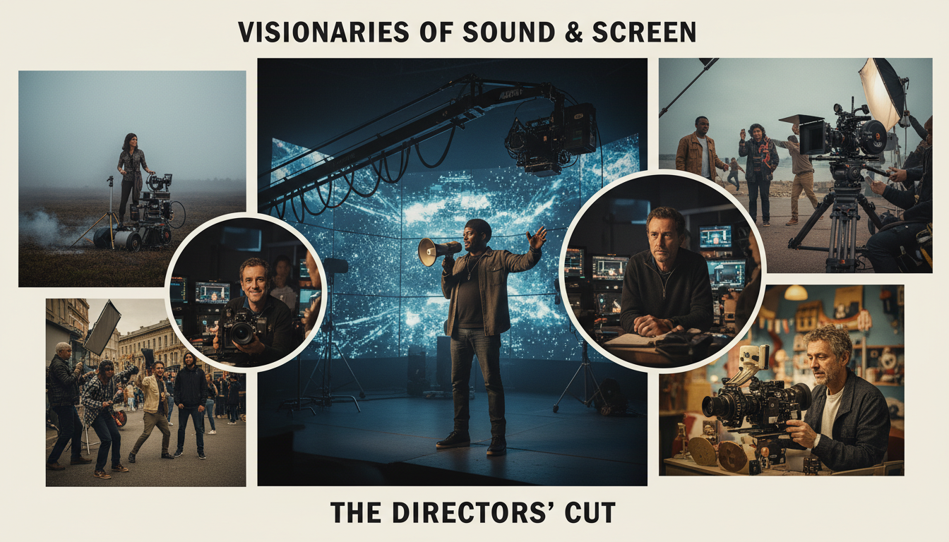 Collage of famous music video directors from the 2010s