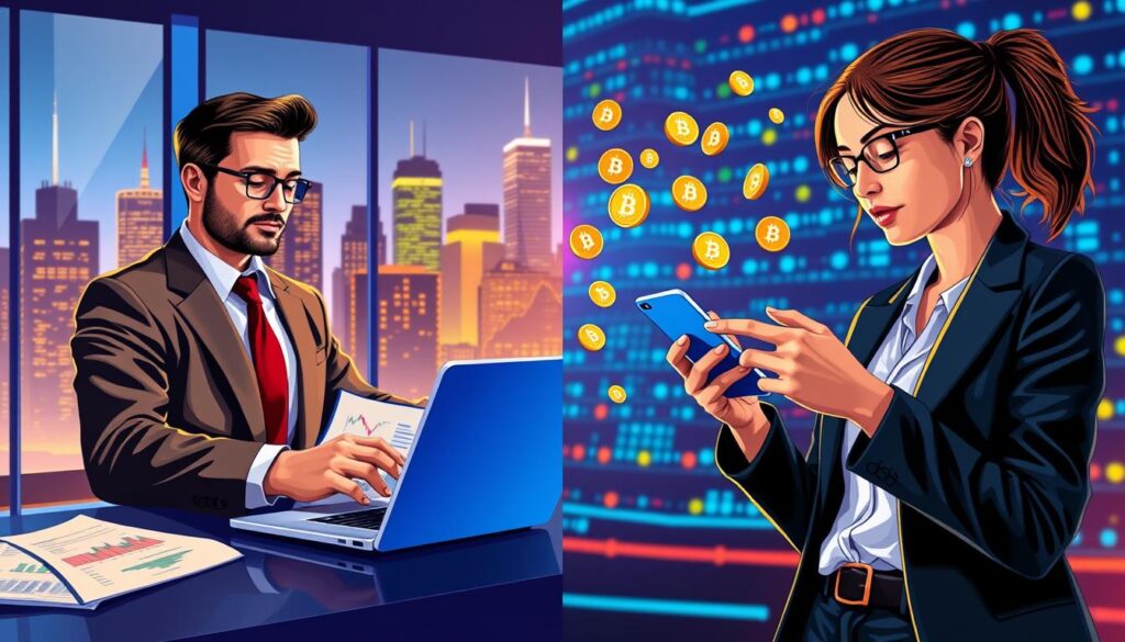 comparing crypto trading and traditional investing