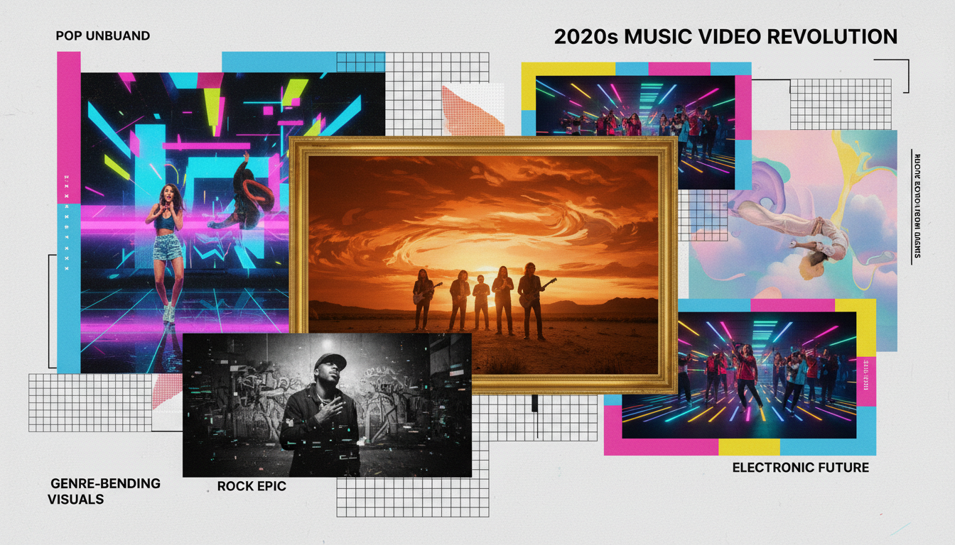 top 10 music videos 2020s collage featuring diverse artistic styles and directors