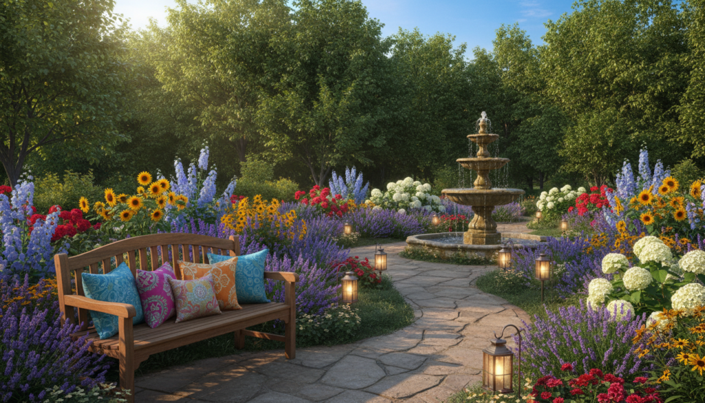 enhancing landscapes with outdoor garden decor