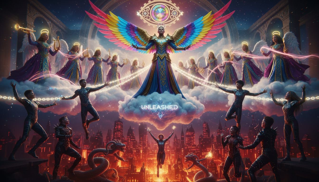 music video featuring bold colorful biblical imagery with modern queer perspective and high production design