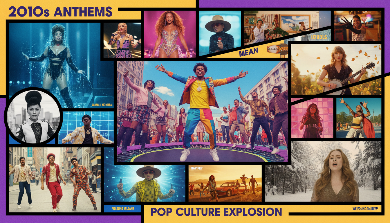 Collage of honorable mention music videos from the 2010s