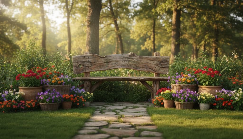 rustic bench