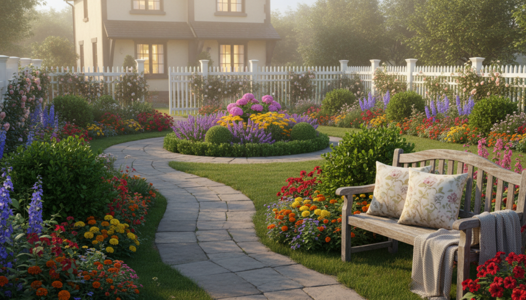 welcoming entrance front yard