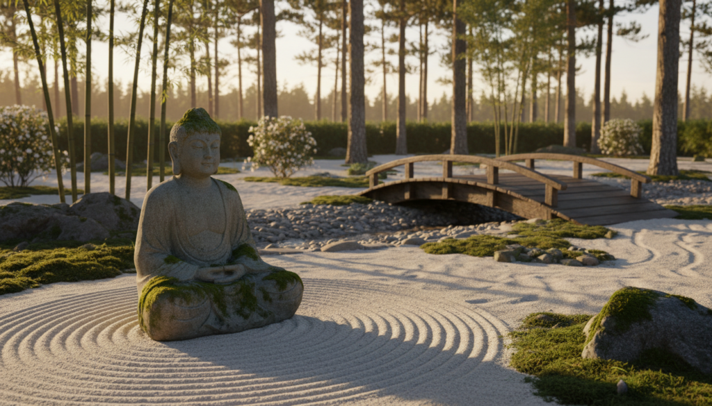 zen garden statue