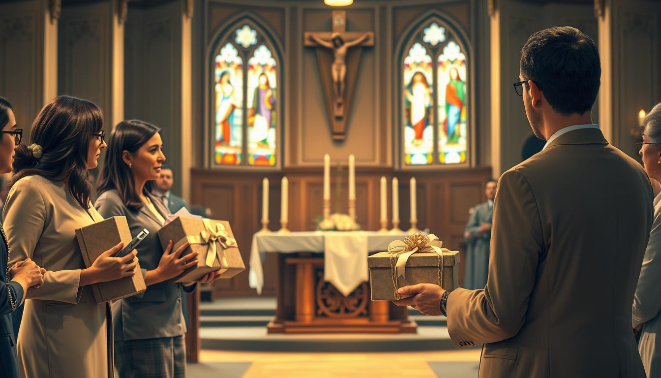 when do you bring up the gifts at catholic mass
