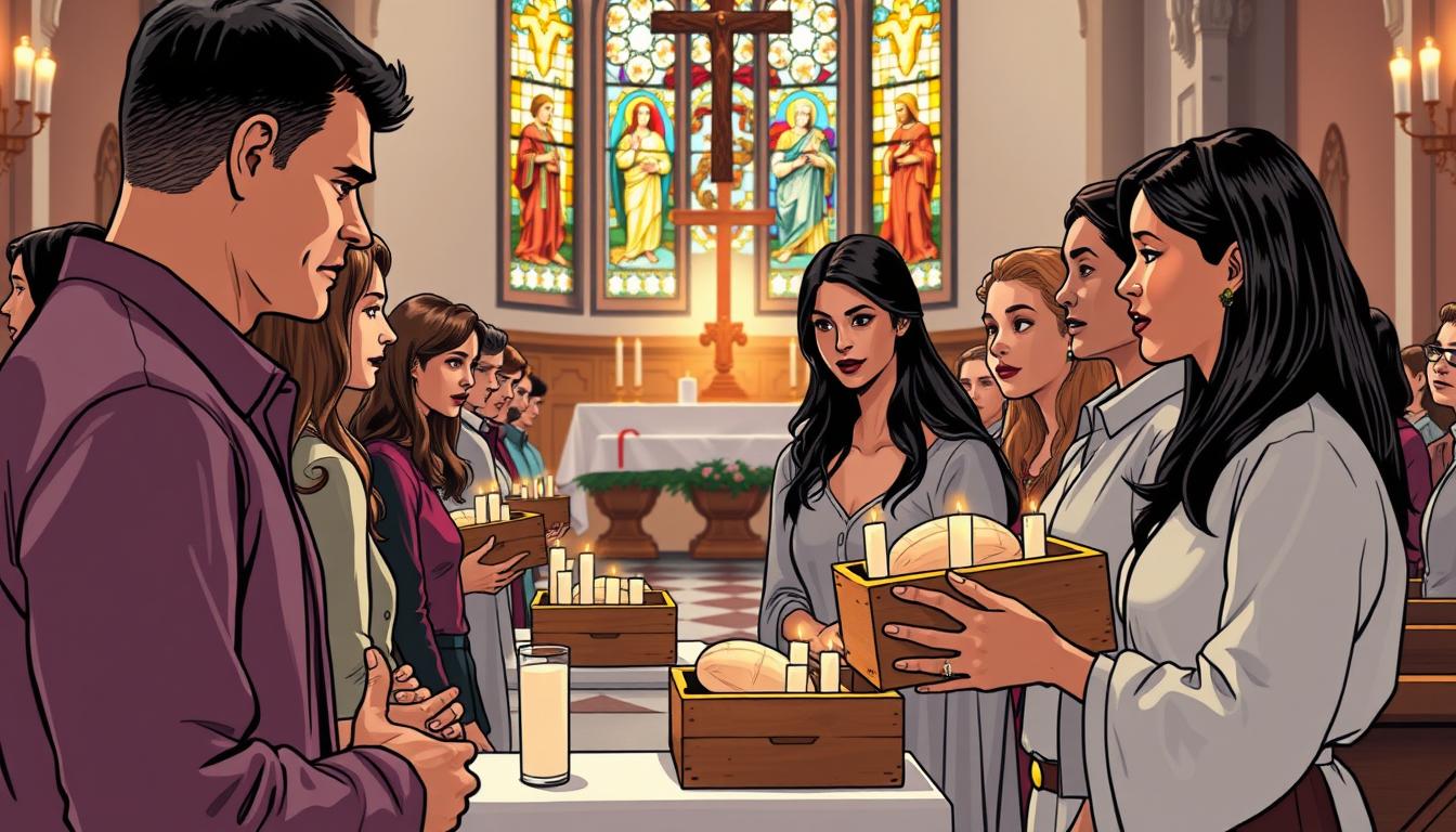 when to bring gifts up at catholic mass